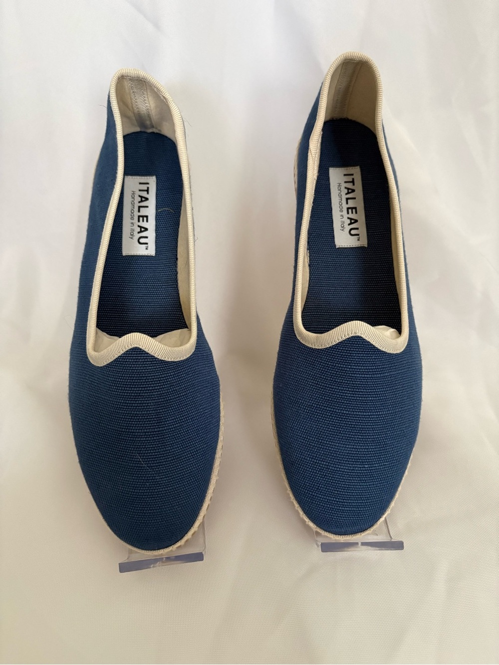 EUC ITALEAU Allegra Flats DenimBlue Women's Size 38.5 (8.5)Handmade in Italy
